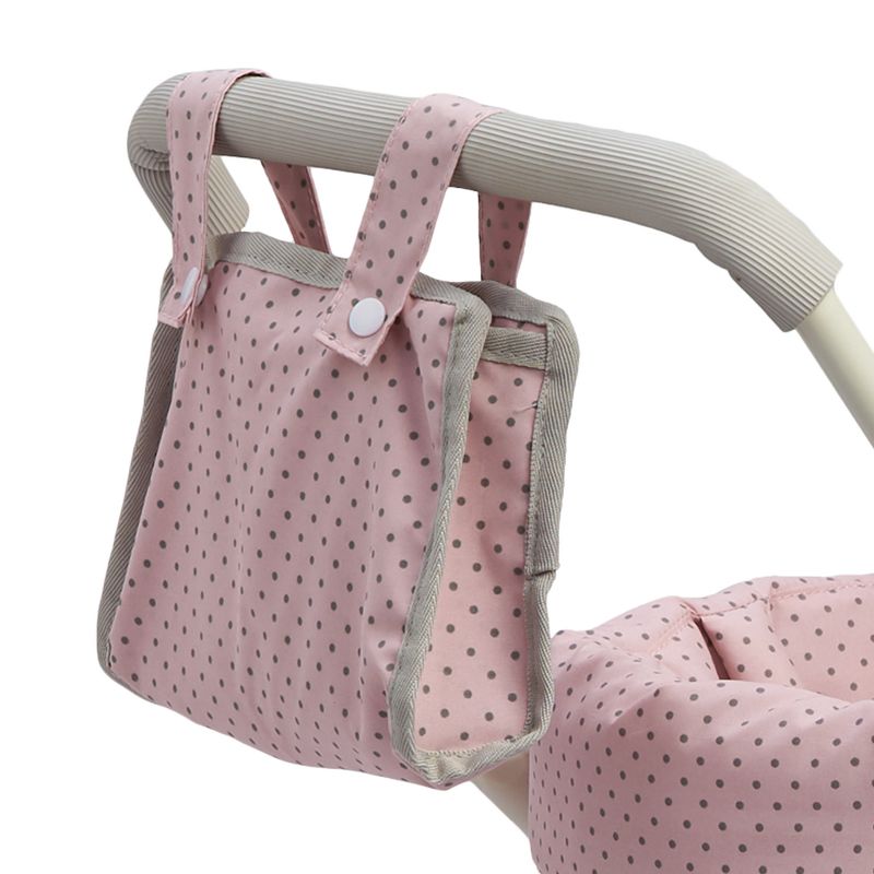 Olivia's Little World - Polka Dots Princess Baby Doll Deluxe Stroller - Pink & Gray