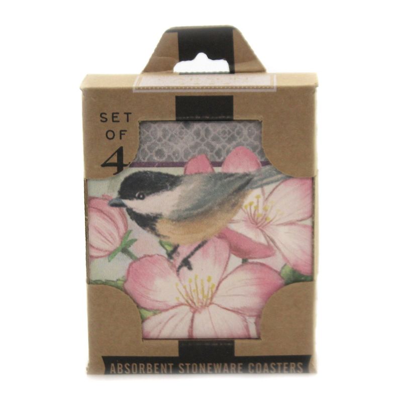 Tabletop 4.0" Decor Bird Coaster Set Hummingbird Cardinal Carson Home Accents  -  Coasters