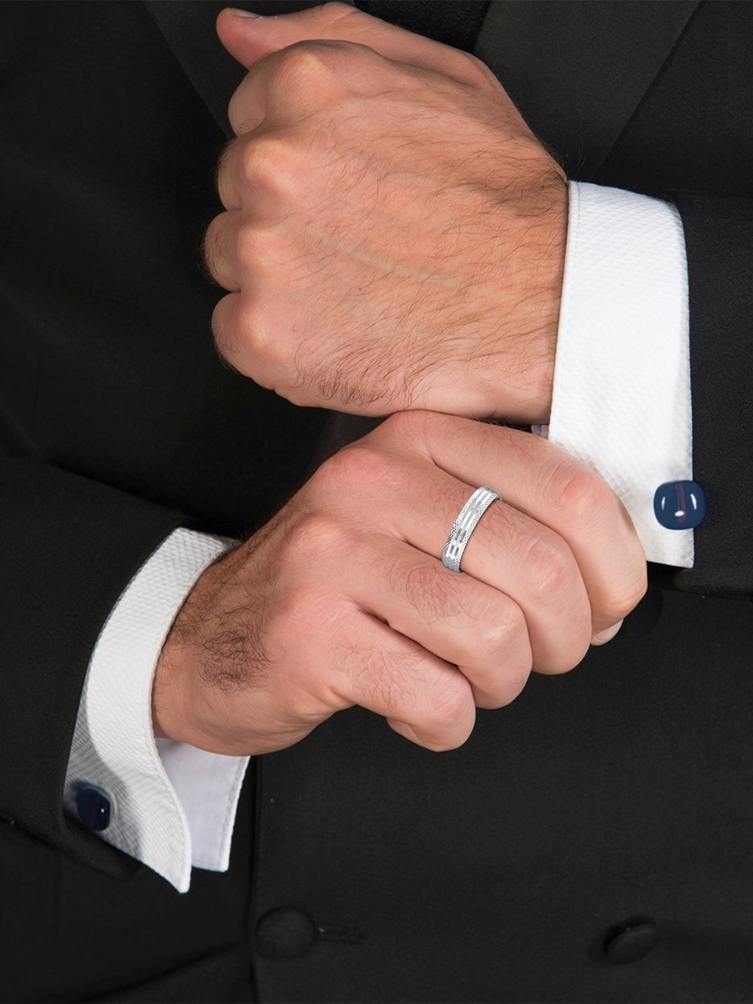 Malabar Gold and Diamonds 950 Platinum & 0.02 ct Diamond Ring