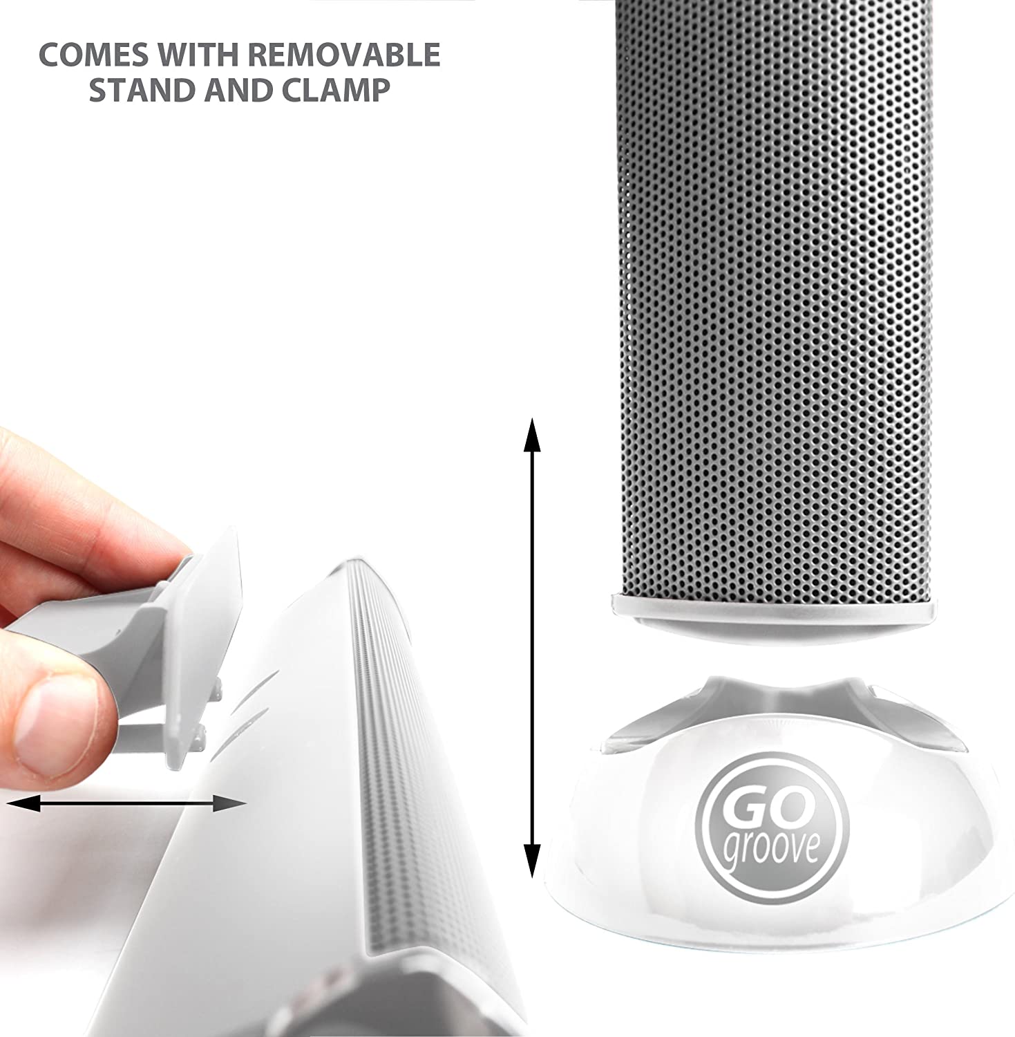 GOgroove SonaVERSE USB 3796908 Laptop Speaker Soundbar 2.0 with Clip-On Portable Design (Black) - Works with Acer, Apple, ASUS, Dell, HP, Samsung and More Computers