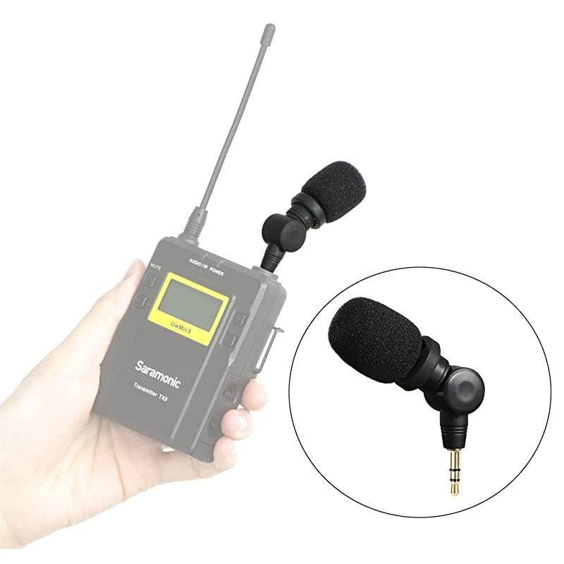SRXM1 35mm TRS Omnidirectional Microphone Plug and Play Mic for DSLR Cameras Camcorders CaMixer SmartMixer LavMic SmartRig+ and UWMIC9UWMIC10UWMIC15 Wireless Microphone Systems