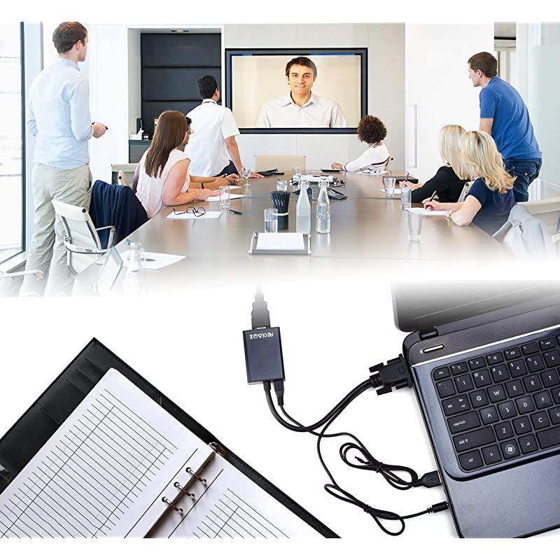 to HDMI Adapter Converter with Audio Supports 1080P Male to HDMI Female Audio Video Cable Converter for Connecting PC Laptop to HDTV DisplaysMonitor