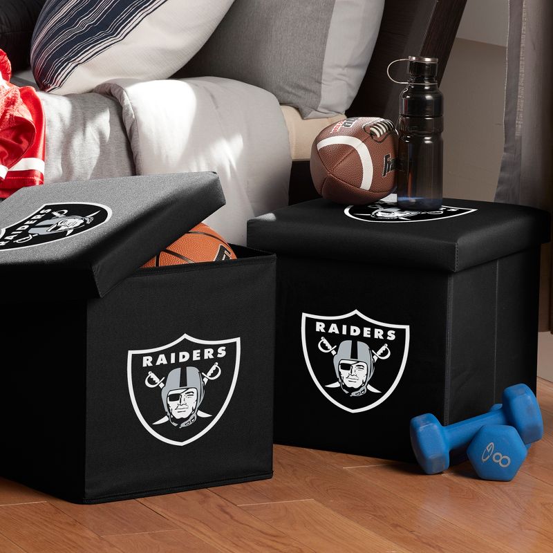 NFL Franklin Sports Oakland Raiders Storage Ottoman with Detachable Lid