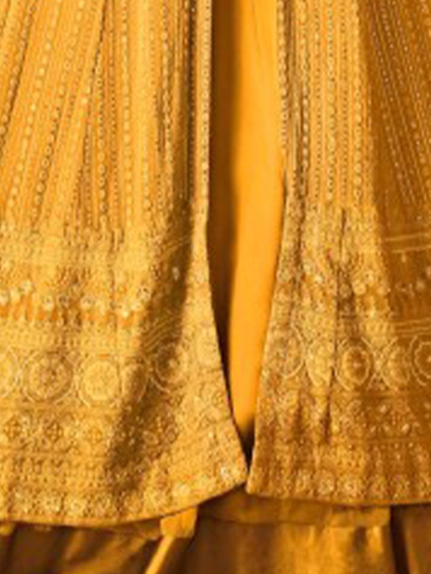 Odette Yellow Embroidered Unstitched Dress Material