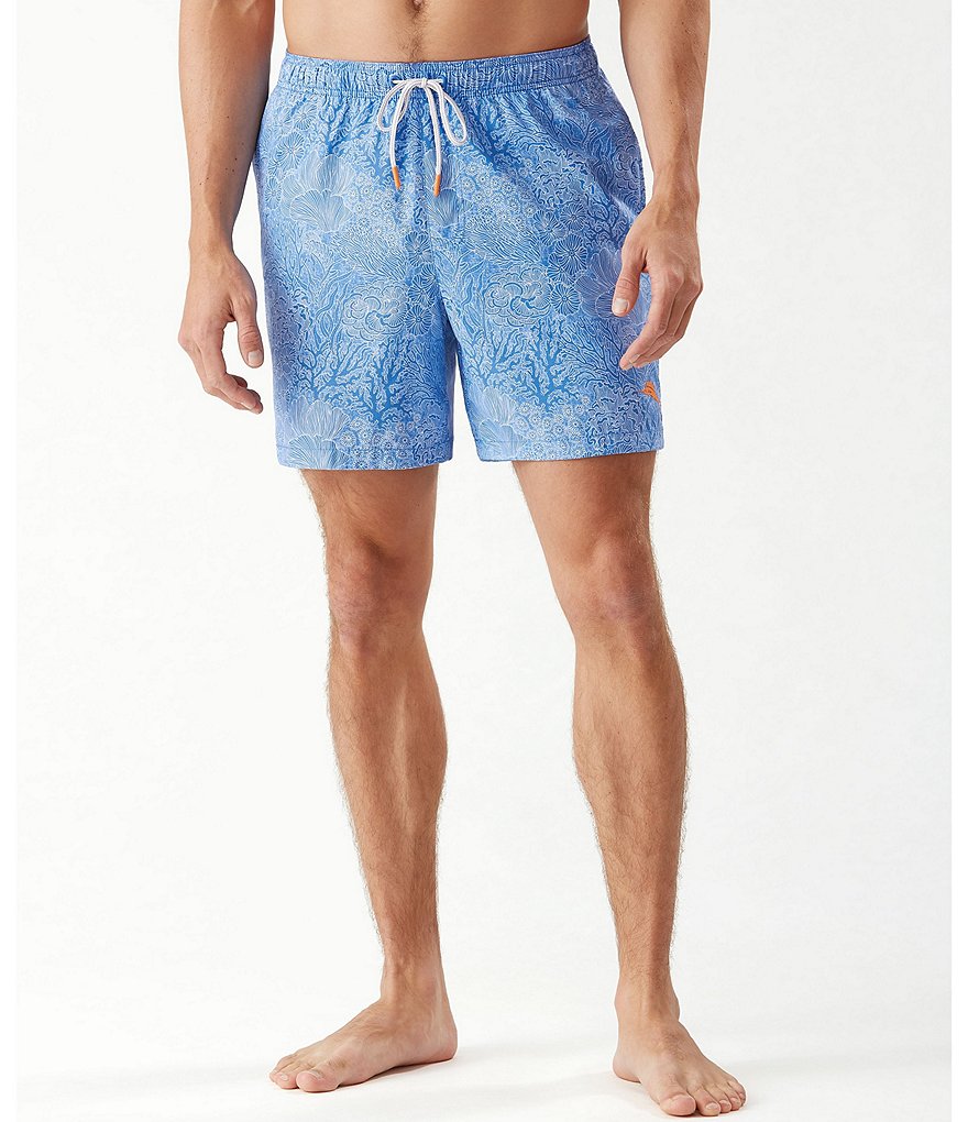 Tommy Bahama Big & Tall Naples Coral Coast Printed 6#double; and 8#double; Swim Trunks