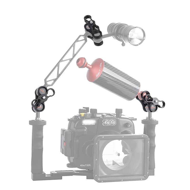 6 PCS x 1 Inch Aluminum Standard Long Ball Clamp Mount for Underwater Diving Light Arm SystemWork with Ram Mounts