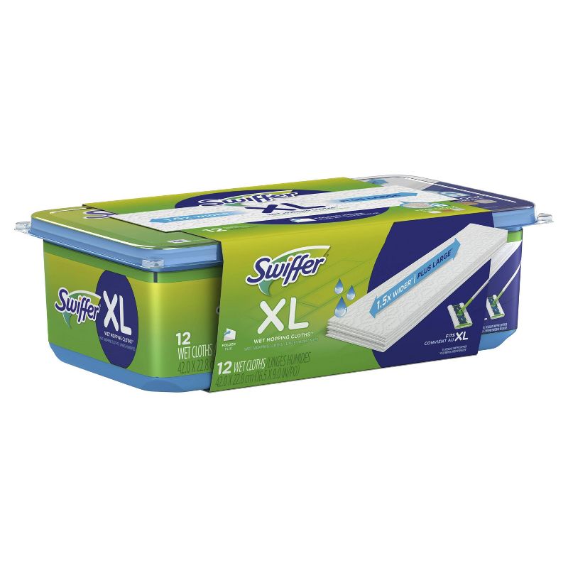 Swiffer Sweeper X-Large Wet Mopping Pad Multi Surface Refills for Floor Mop - Open Window Fresh Scent - 12ct