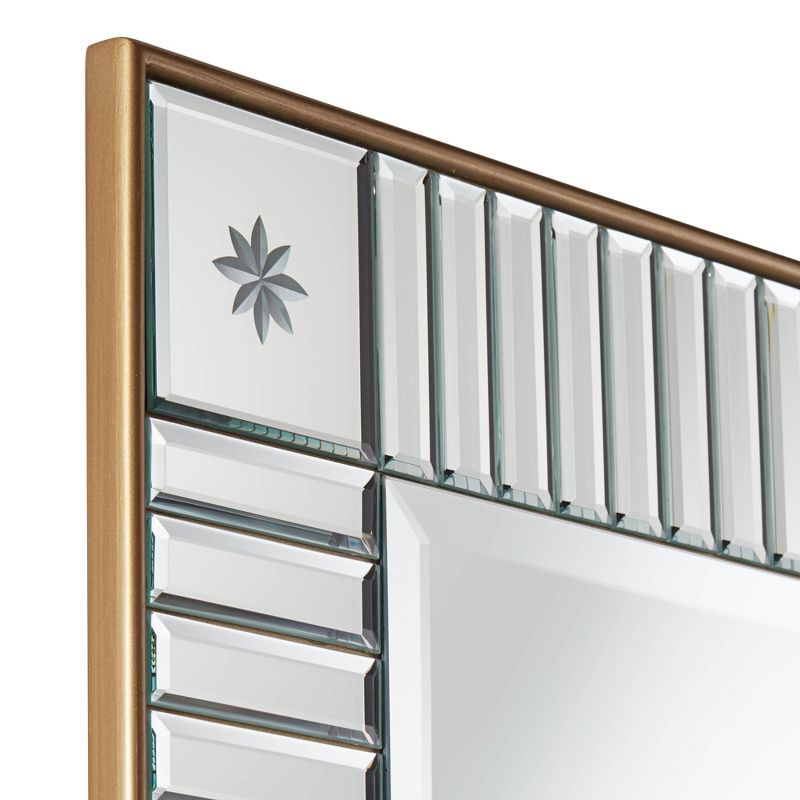 Noble Park Newsalle Antique Gold 28" x 40" Etched Corner Mirror