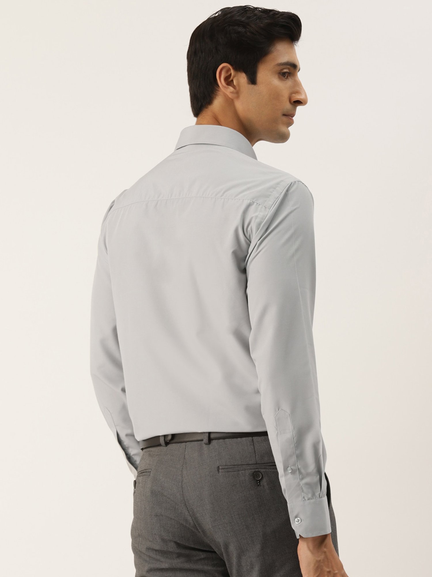 English Navy Light Grey Slim Fit Shirt