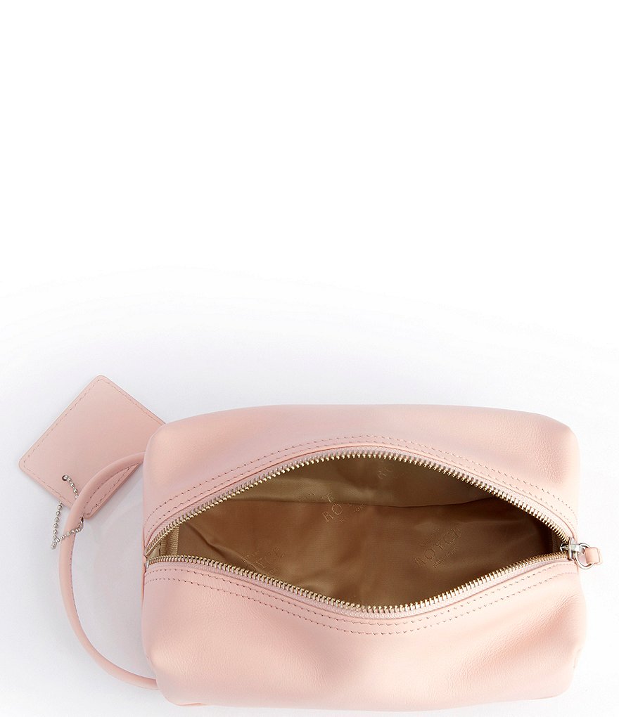 ROYCE New York Genuine Leather Compact Toiletry Bag