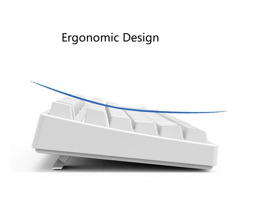 Royal Kludge RK987  N-key Rollover Ergonomic Design,Cool Exterior USB Wired PBT Keycaps White Backlit Keyboard for Gaming and Office - Black( RK Black Switch)
