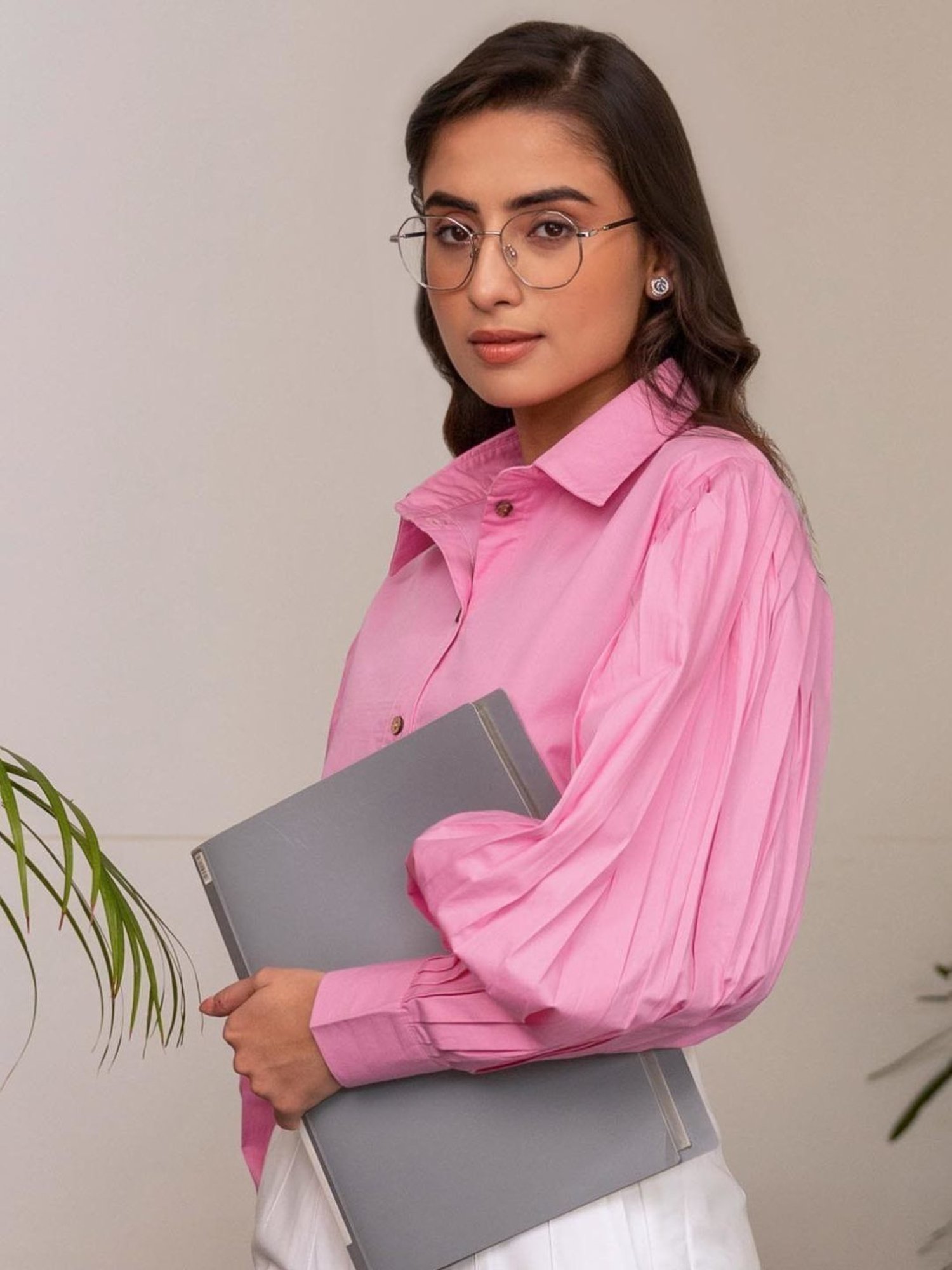 BInfinite Fuchsia Pink Baloon Sleeve Shirt