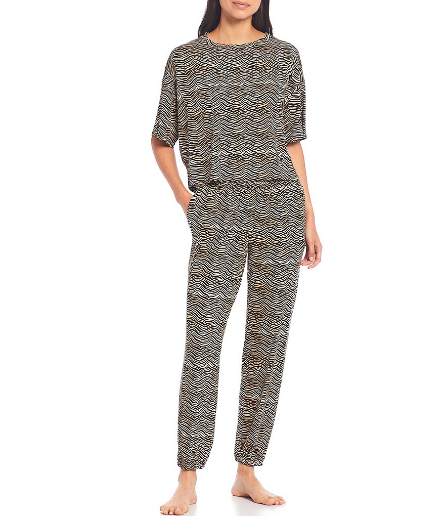 Refinery29 Animal Print French Terry Jogger Coordinating Sleep Pants