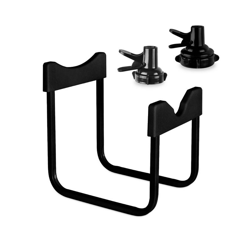 Brio Stainless Steel Black 3 to 5gal Water Jug Stand with Fast Flow Spout