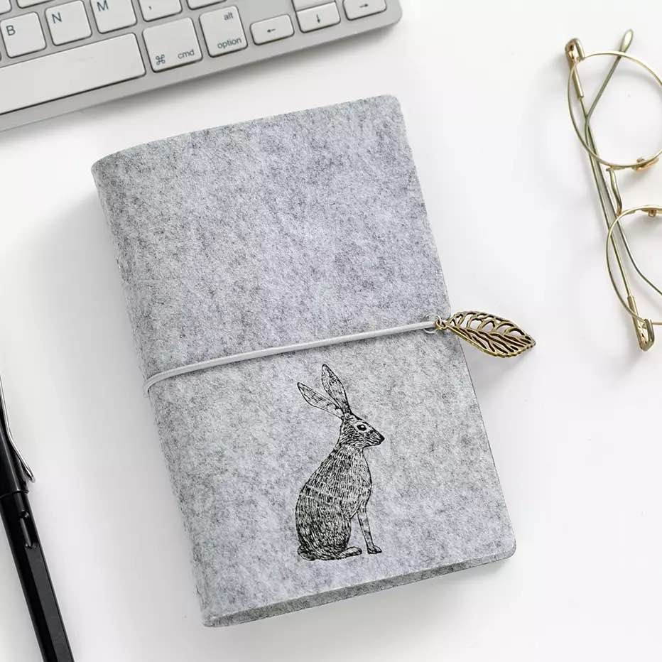 A6 Felt Shell Fabric Notebook Loose Leaf Inner Core Notebook Diary Plan Binder Office School Supplies Ring Binder
