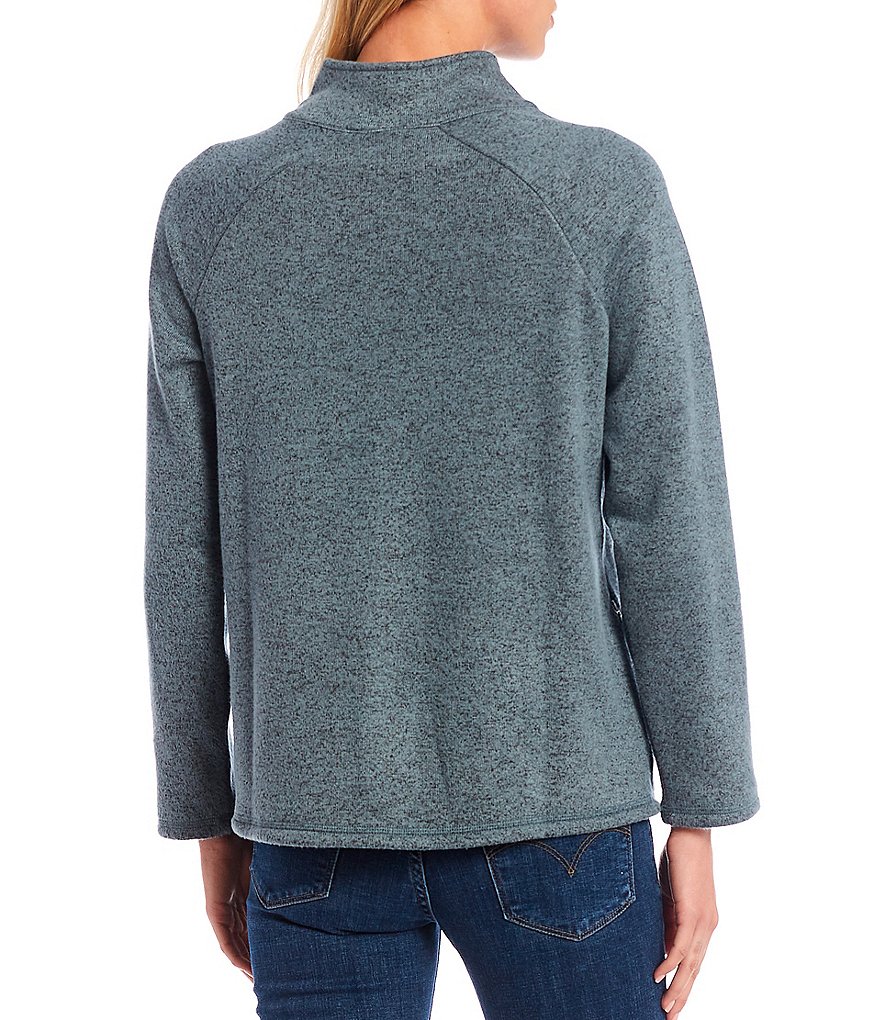 Aventura Harlow Asymmetrical Quarter-Zip Mock Neck Long Raglan Sleeve Fleece Pullover
