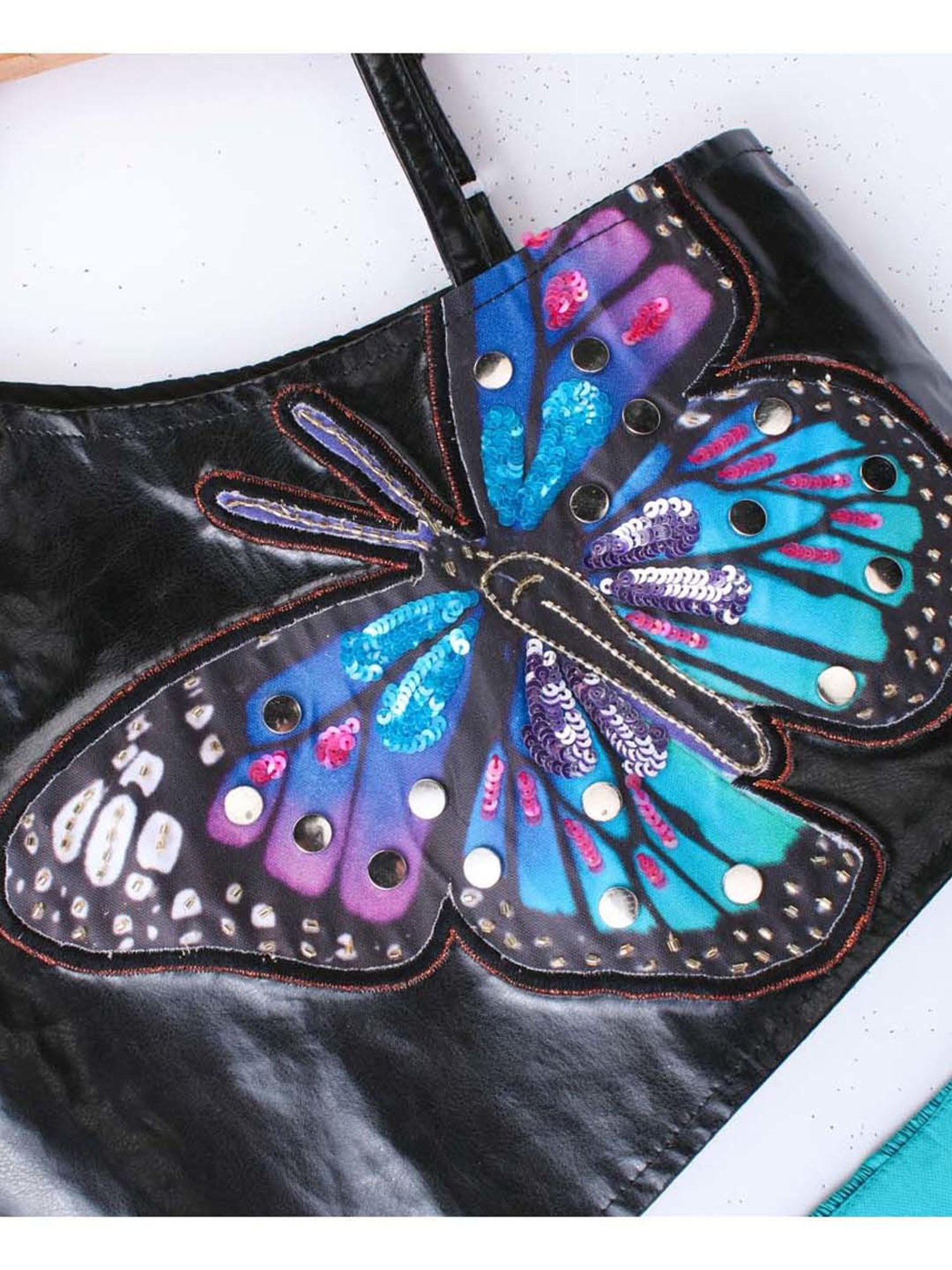 TWISHA Kids Black & Blue Embroidered Top Set