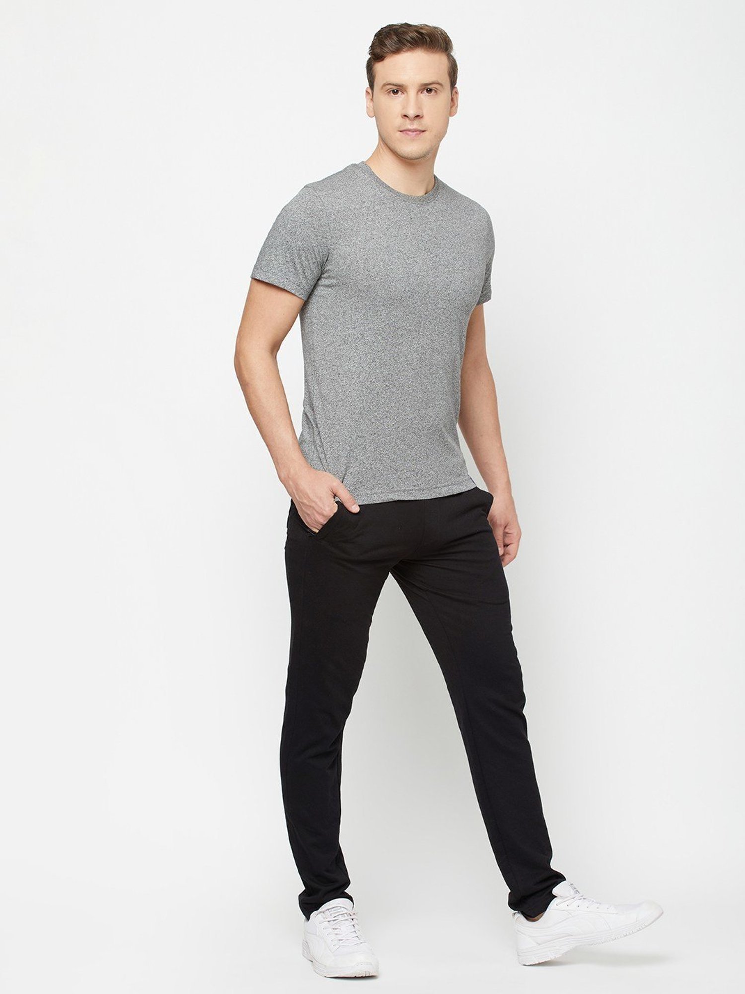 Sporto Cool Grey Regular Fit T-Shirt