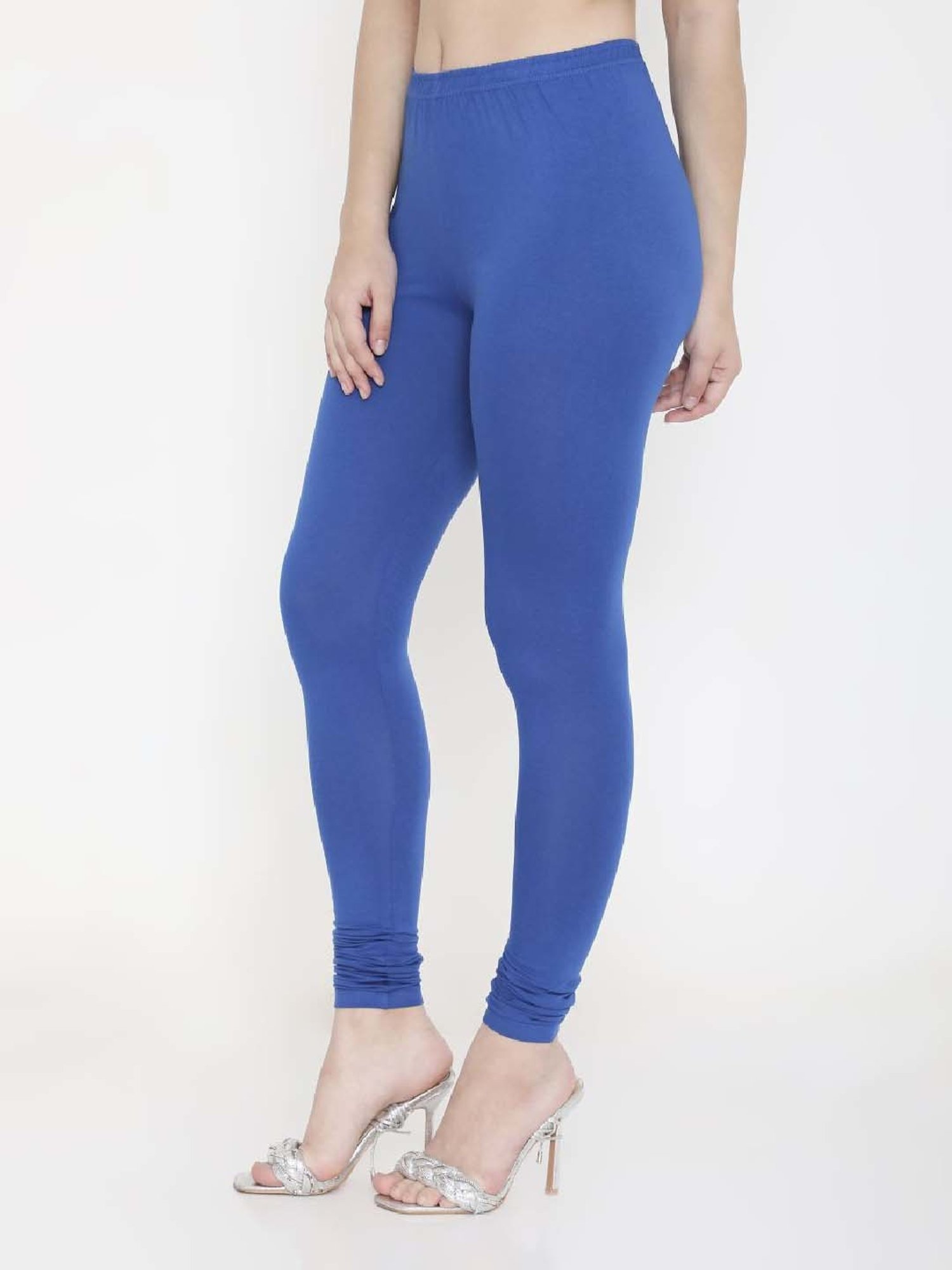 FEELINGS Blue Plain Churidar Leggings