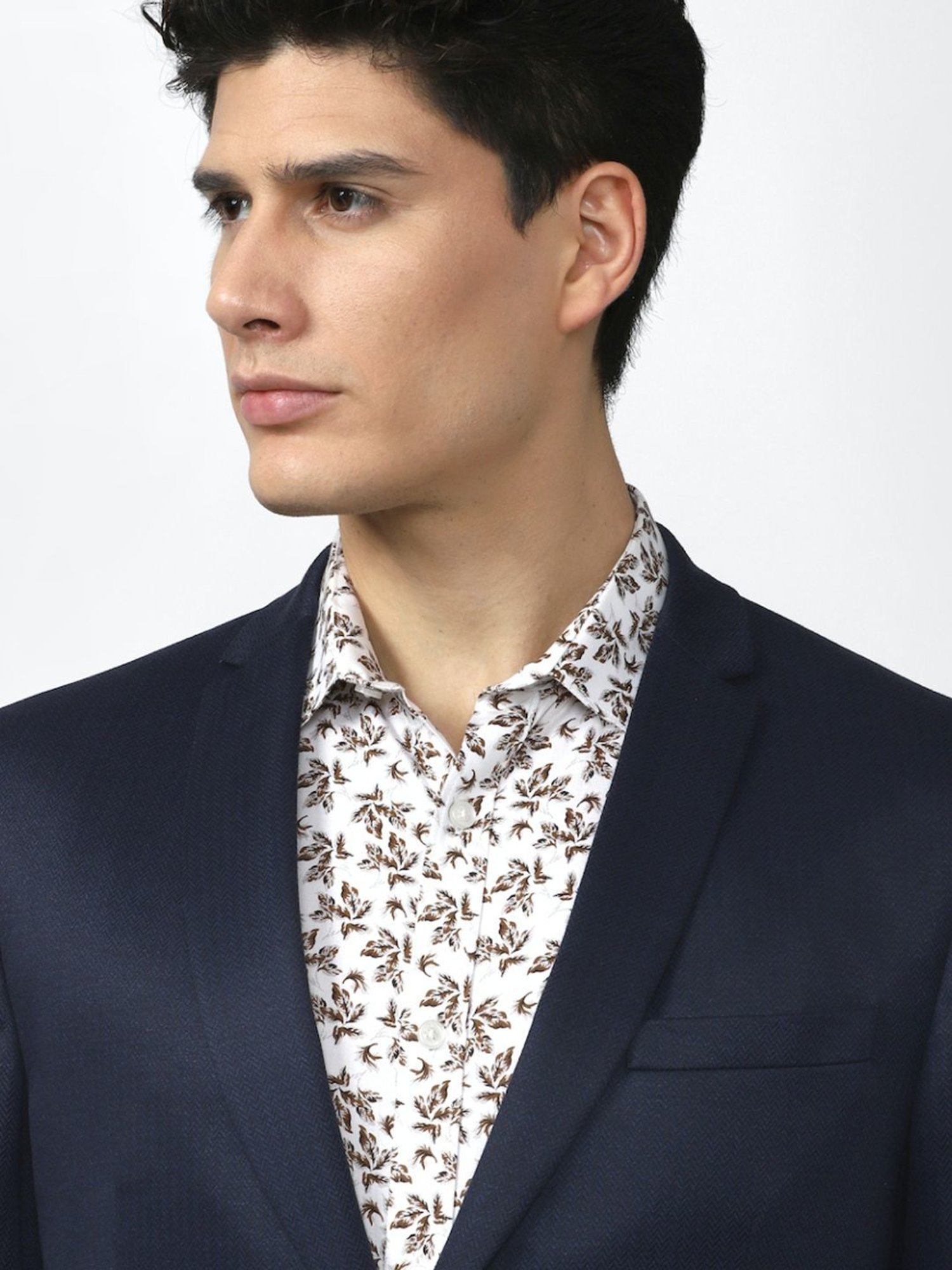 V Dot Navy Skinny Fit Blazer