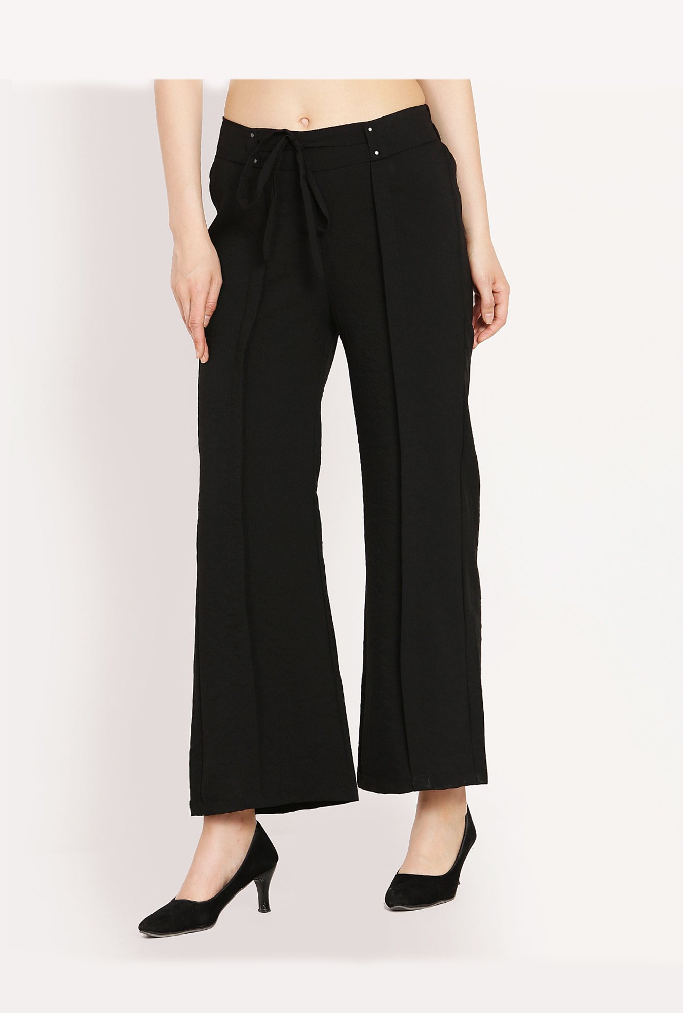Westwood Black Pleated Palazzo