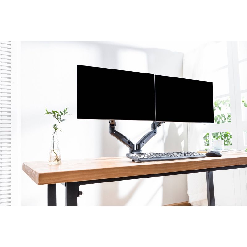 Premium Height Adjustable Double Monitor Arm Black - Rocelco