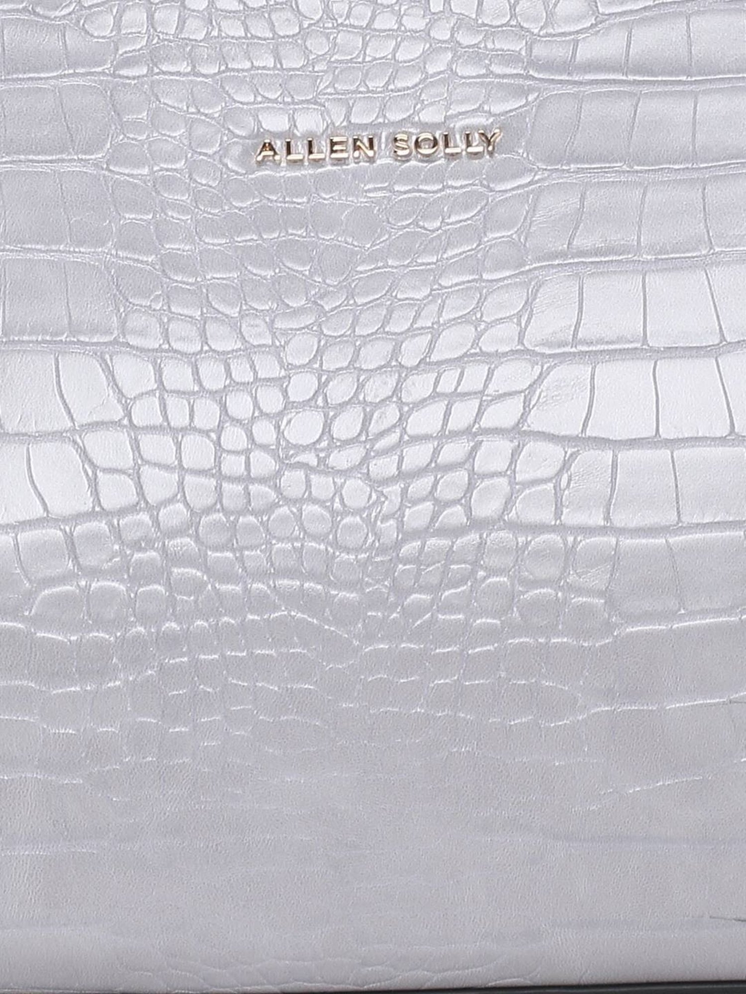 Allen Solly Grey Textured Medium Hobo Handbag