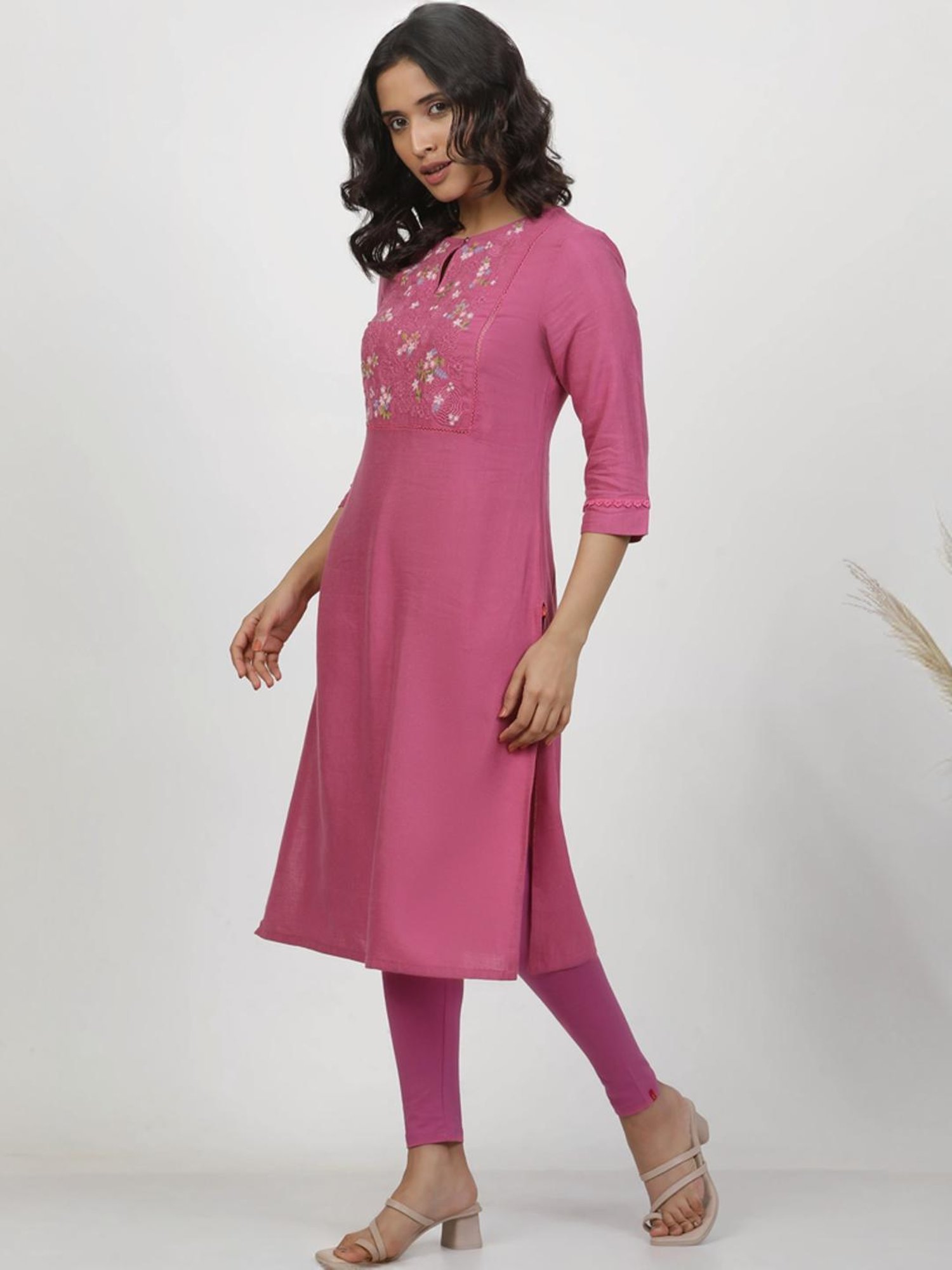 W Pink Cotton Leggings