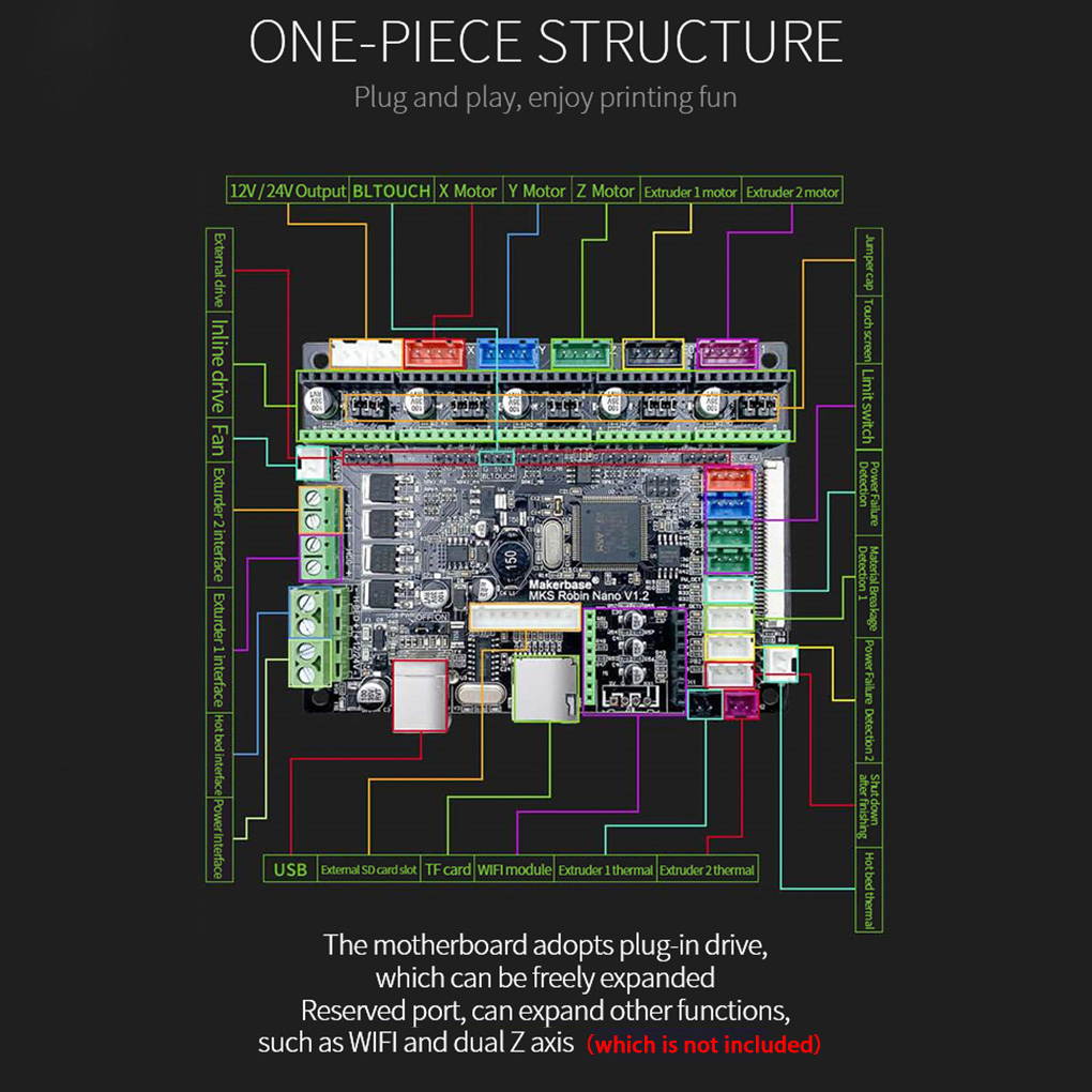 3.5 Inch Touch Screen Auto-leveling Pause Resume Printing Desktop 3D Printer with Crystal Glass Platform - black