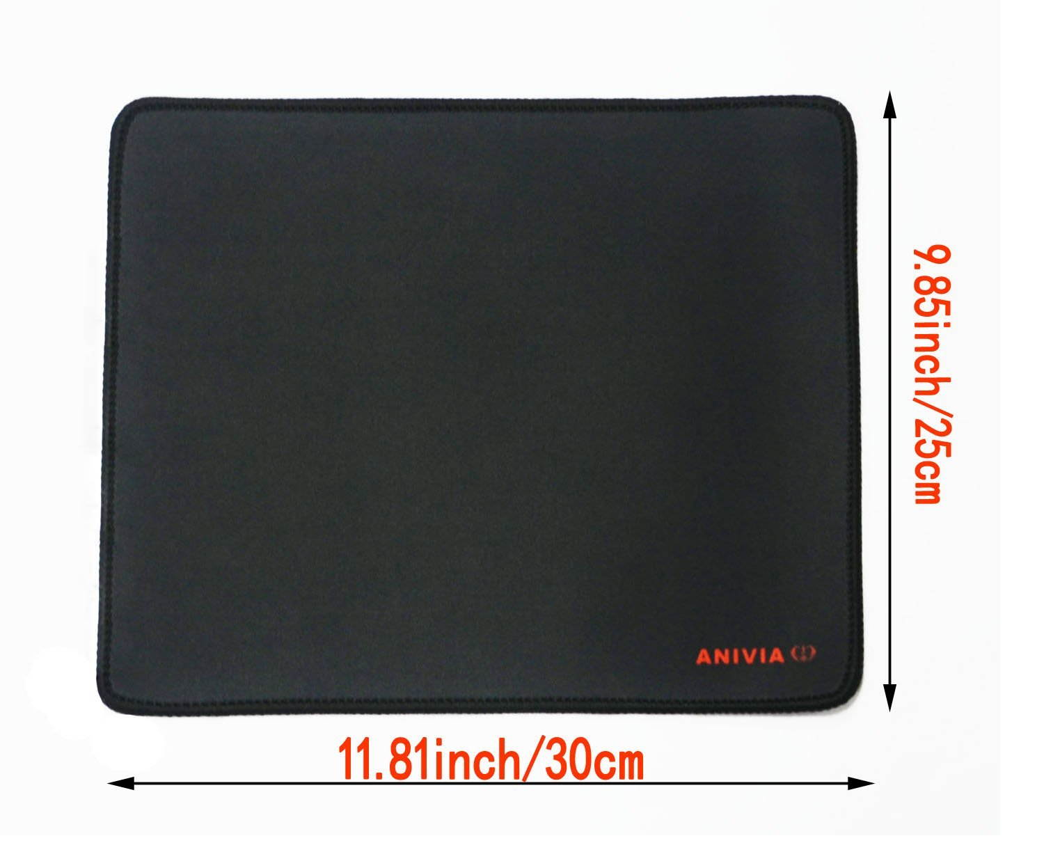 ANIVIA G30 PC Professional Gaming Mouse Pad/Mat with Stitched Edges 3mm Thick Non-Slip Waterproof Rubber Base for Mouse (Black) Size:11.81"x9.84"x0.12"