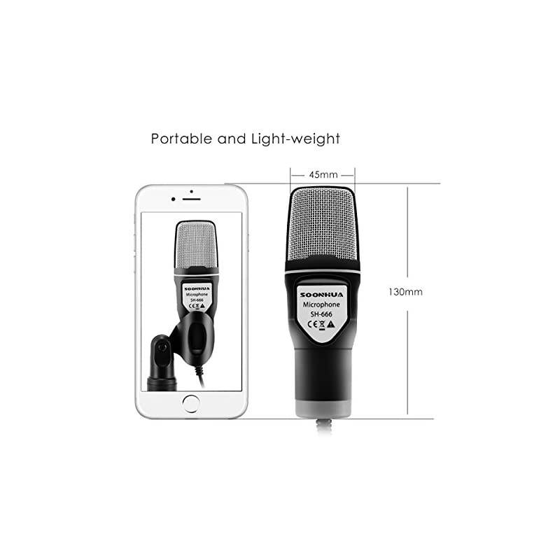 Condenser MicrophoneComputer Microphone 35MM Plug and Play Omnidirectional Mic with Desktop Stand for GamingYouTube VideoRecording PodcastStudiofor PCLaptopTabletPhone