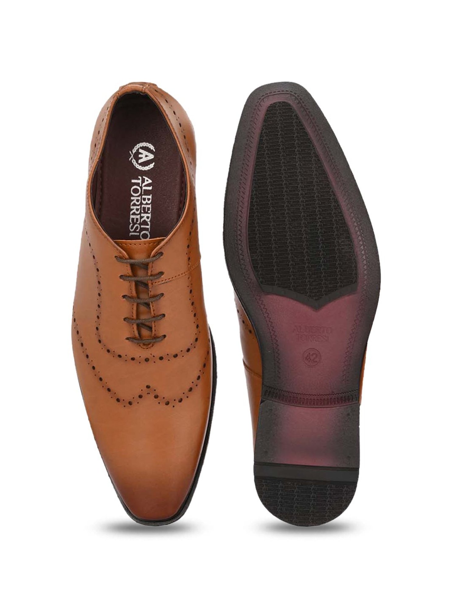 Alberto Torresi Men's Tan Oxford Shoes