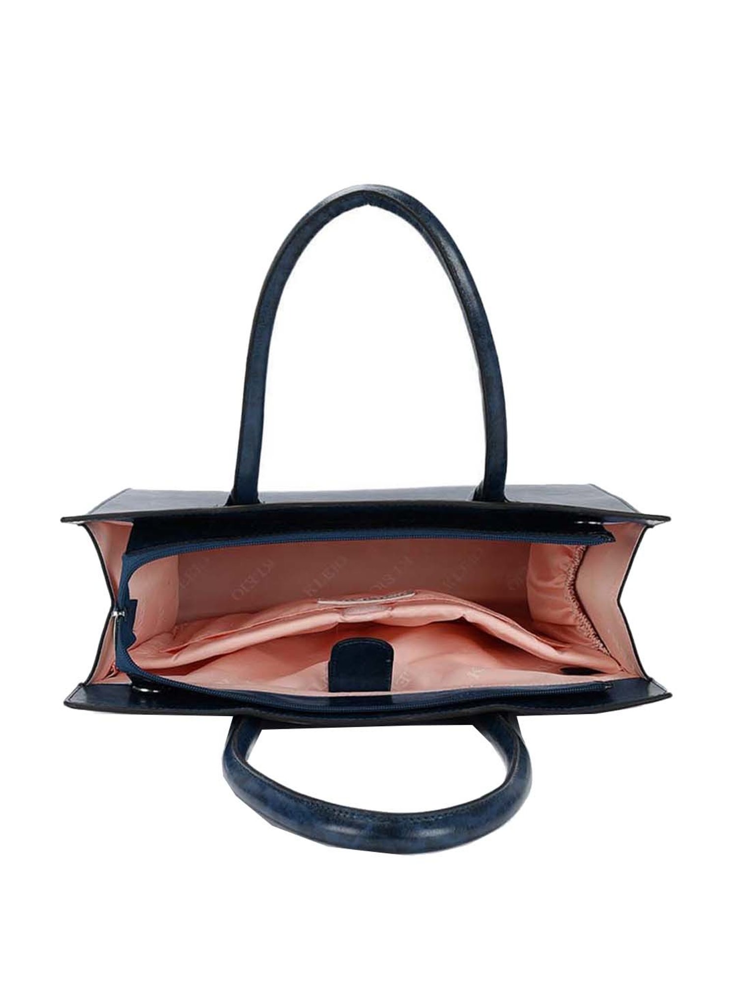 KLEIO Navy Solid Medium Tote Handbag