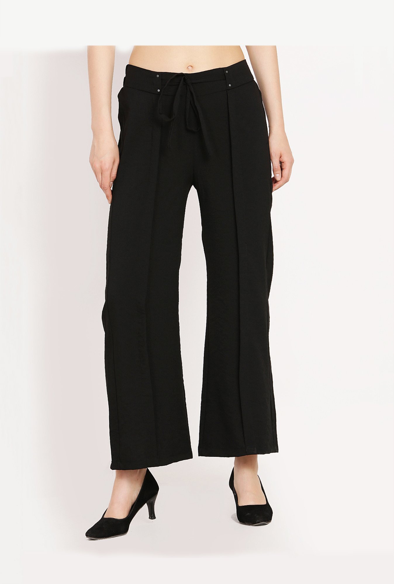 Westwood Black Pleated Palazzo