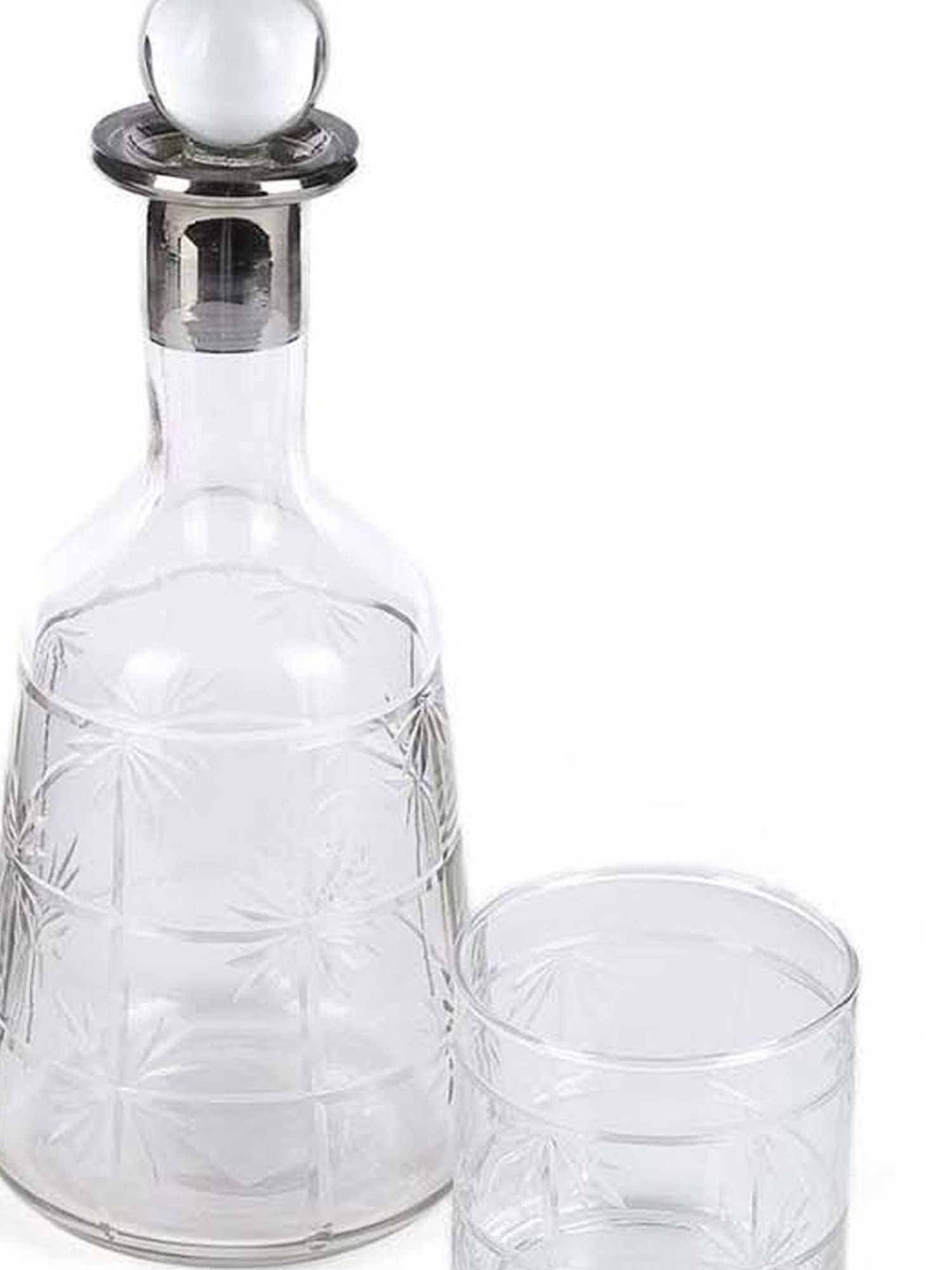 Home4U 'Javion' Transparent & Silver Glass Carafe (1 L) - Set of 1