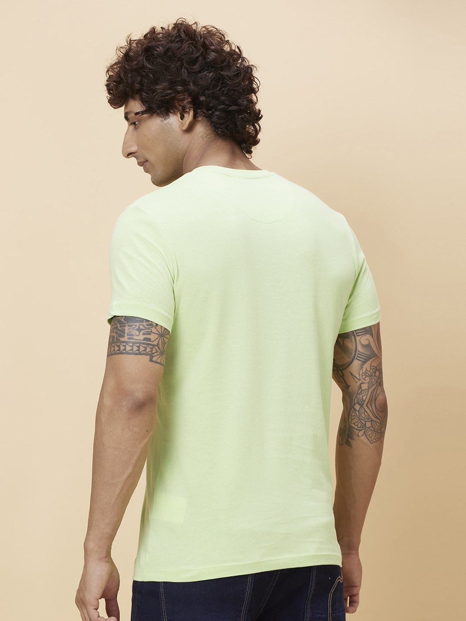 Being Human Green Regular Fit Printed T-Shirt