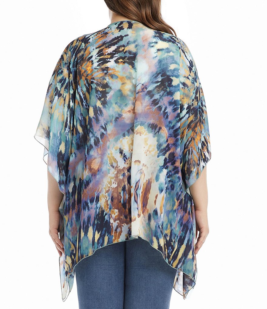 Karen Kane Plus Size Tie Dye Sheer Kimono Jacket