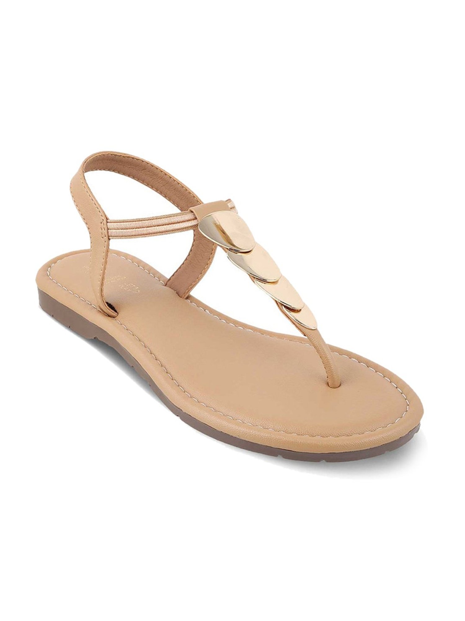 Tresmode Women's Beige Sling Back Sandals