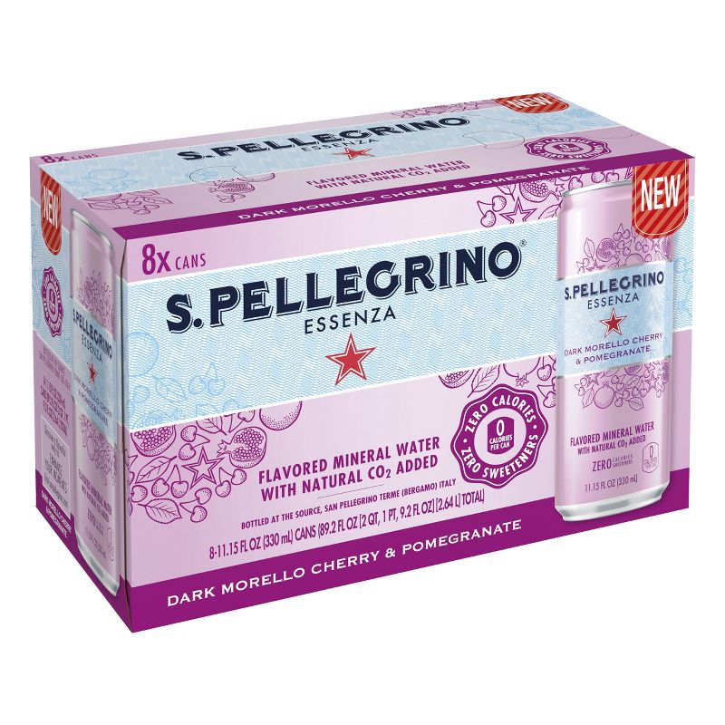 S.Pellegrino Essenza Tangerine & Wild Strawberry Flavored Mineral Water - 8pk/11.15 fl oz Cans