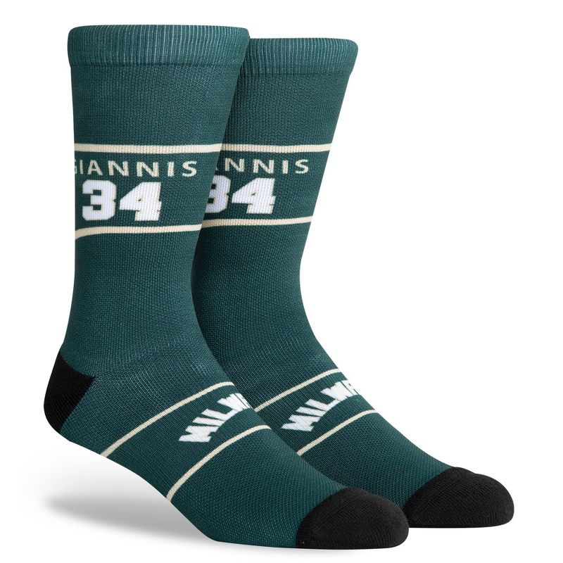 NBA Milwaukee Bucks Hi-Wire Crew Socks - L