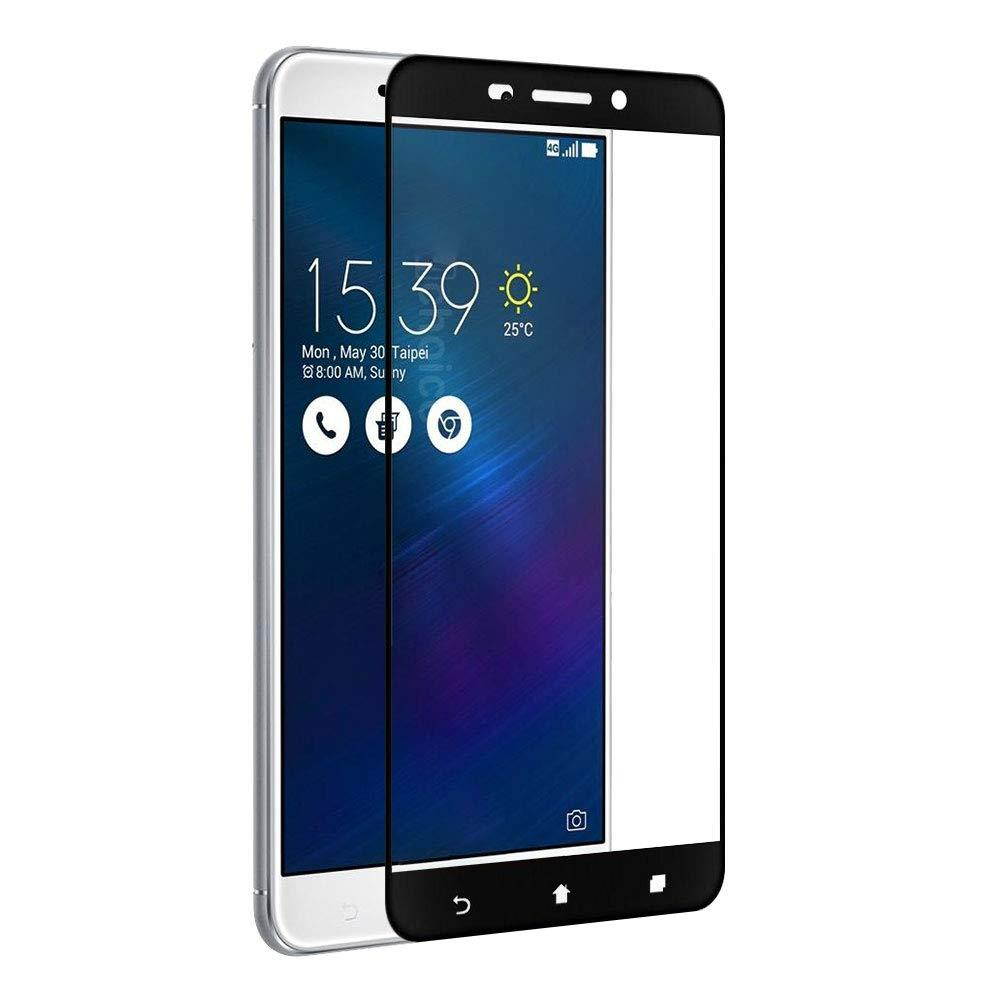 Asus ZenFone 3 Laser Glass Screen Protector-(3 Pack) Clear Anti-Fingerprint Ultra-Thin 9H Full Coverage Silk Print Tempered Protective Film Black for Asus ZenFone 3 Laser ZC551KL Z01BDC Z01BDB Z01BDA