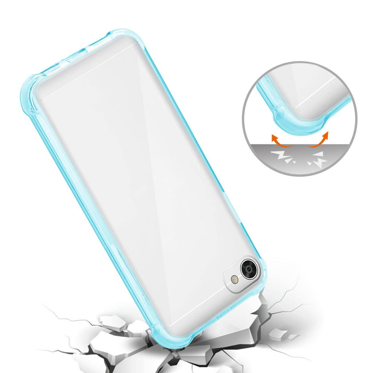 Reiko Alcatel Crave Clear Bumper Case With Air Cushion Protection In Clear Navy