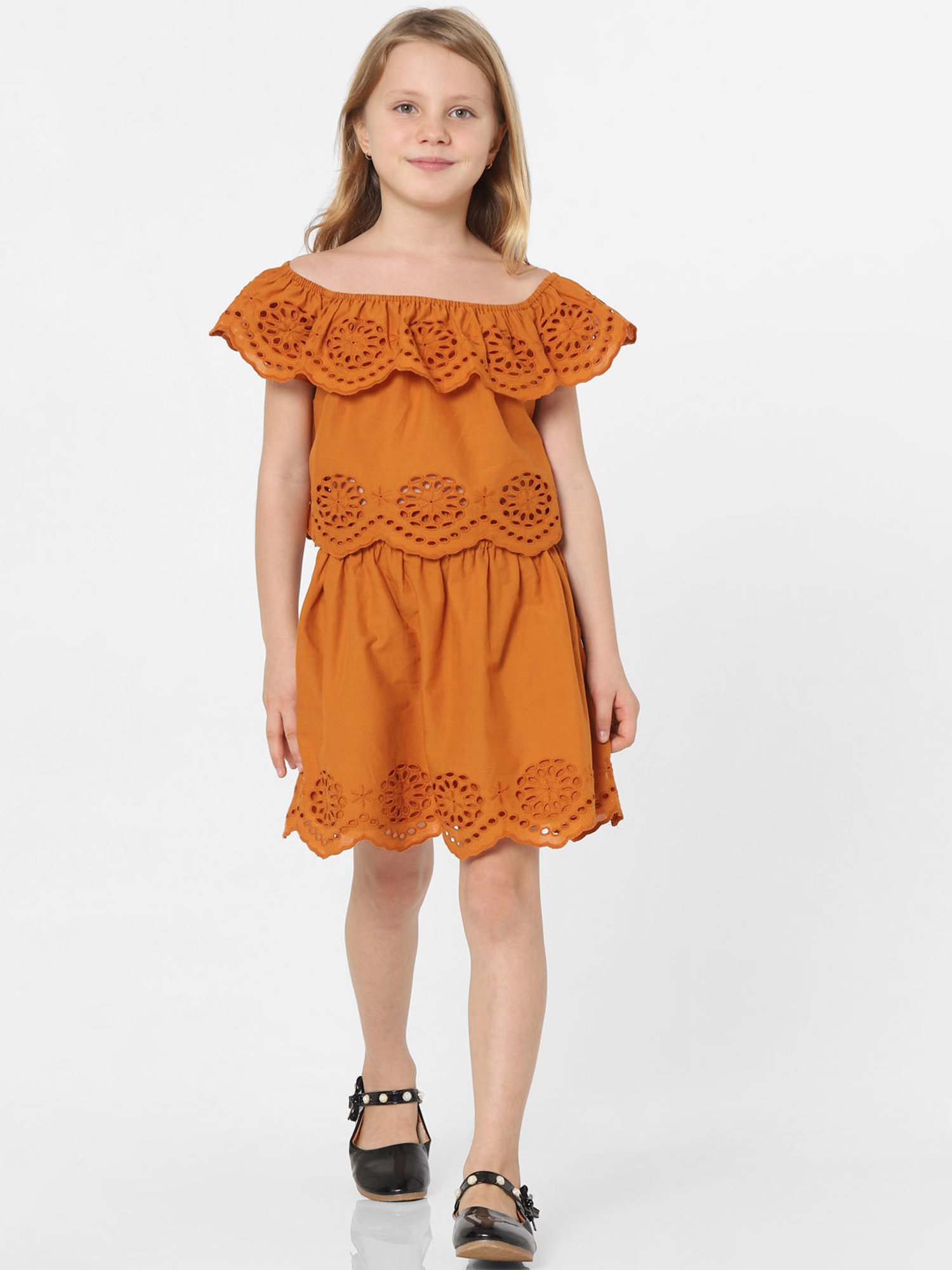 KIDS ONLY Light Brown Self Design Top