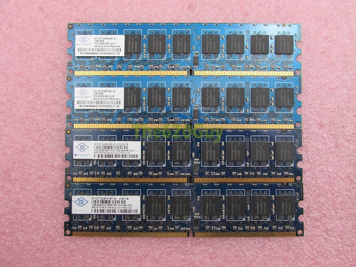 NANYANanya Nt1Gt72U8Pa1By-3C Nanya 1Gb 240P Pc25300 Cl5 18C 64X8 Ecc Ddr2667 2Rx8 1.8V Ecc Udimm