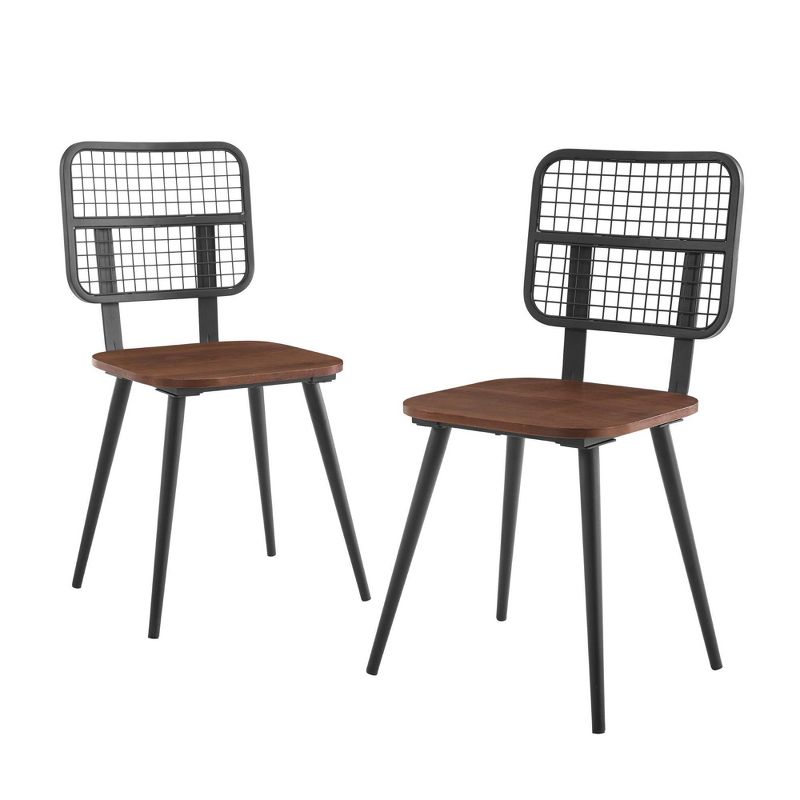 Agi Mid-Century Dining Chair in Walnut Wood and Beige Fabric - Armen Living