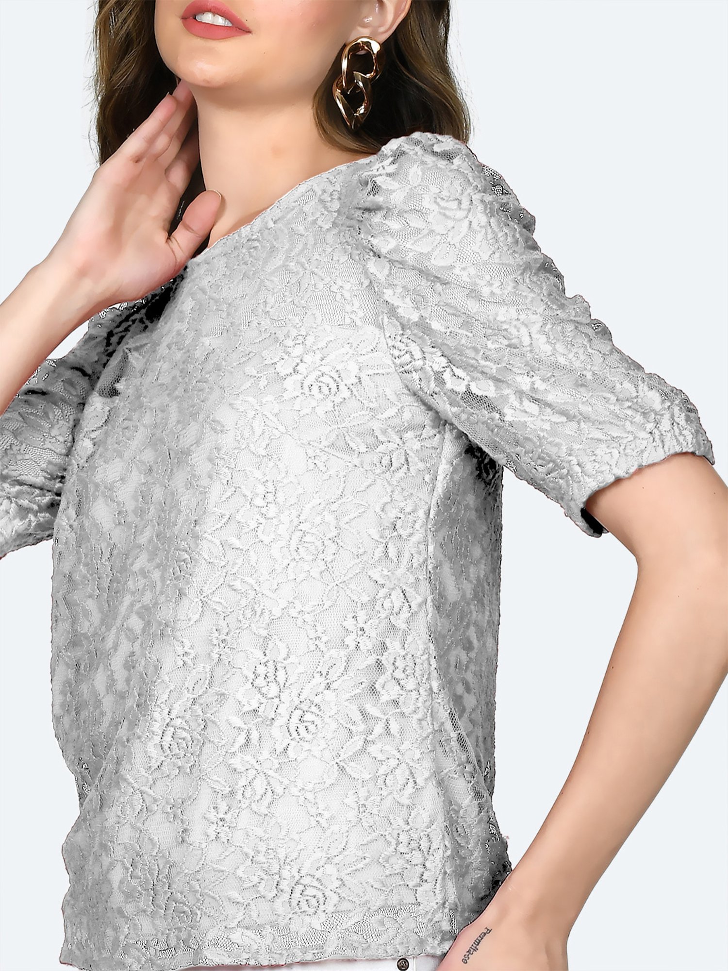 Zink London White Lace Top