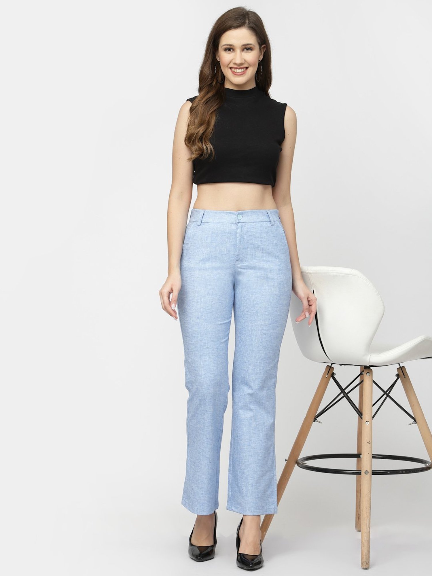 Westwood Blue Relaxed Fit Mid Rise Trousers