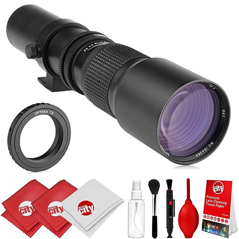 500mm f8 Manual Preset Telephoto Lens for Canon EOS 80D 77D 70D 60D 7D 6D 5D 5Ds Rebel T7i T7s T6i T6s T5i T5 T4i T3i T3 T2i T1i SL2 and SL1 Digital SLR Cameras