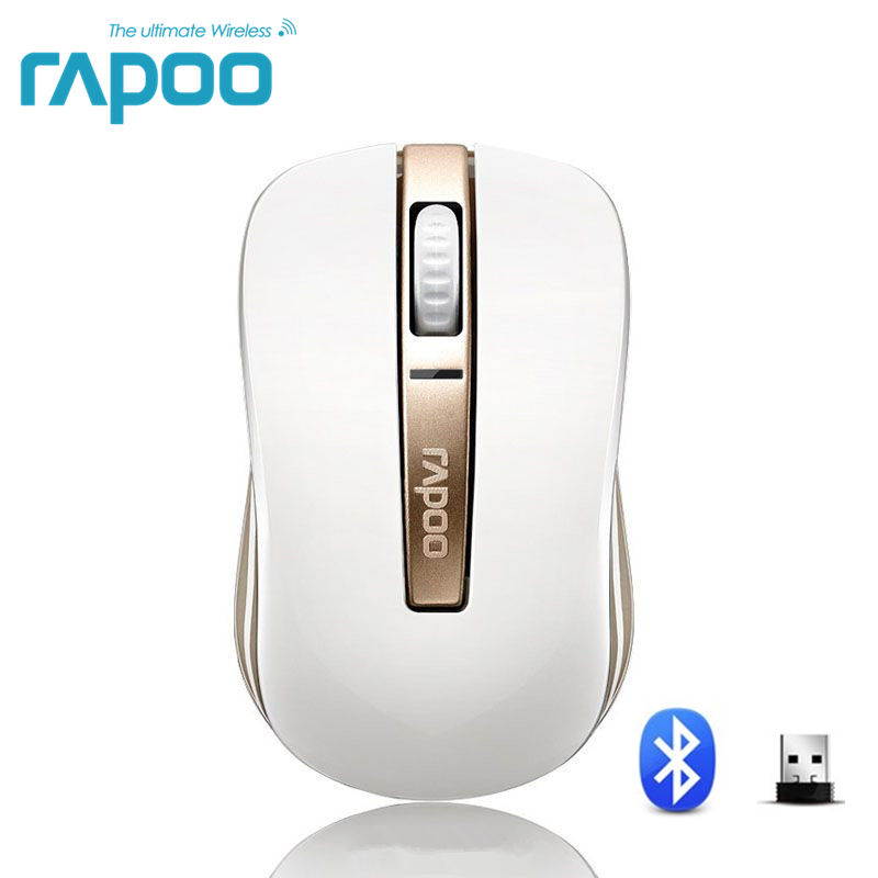 Original Rapoo 6610 Bluetooth 3.0 and 2.4G Dual Mode Wireless Optical Mouse with 1000DPI for Computer Laptop Bluetooth Mouse