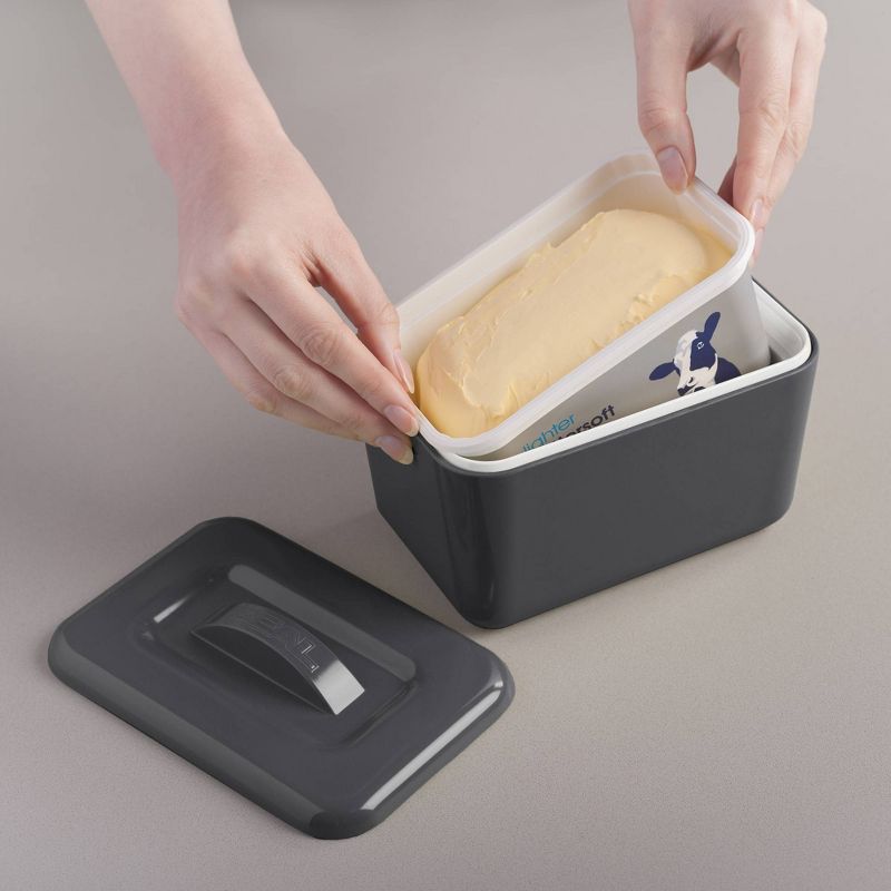 Zeal Melamine Double Walled Insulated Butter Dish Gray